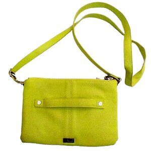 Jewell by Thirty-One Small Citrus Lime Pebbled Double Bag Crossbody Purse